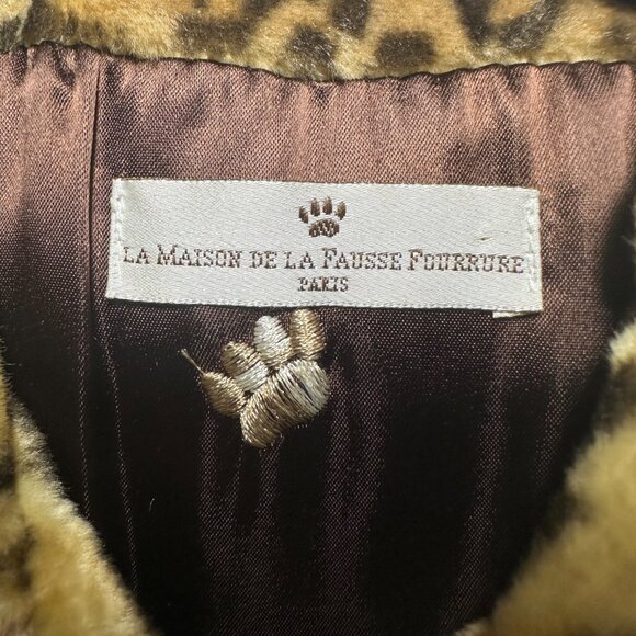 La Maison De La Fausse Fourrure Paris Leopard Print Coat – Size L - Picture 3 of 11